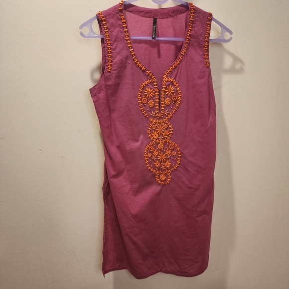 KAY CELINE  Pink 100% Cotton sleeves tunic Top size Small - Picture 2 of 14